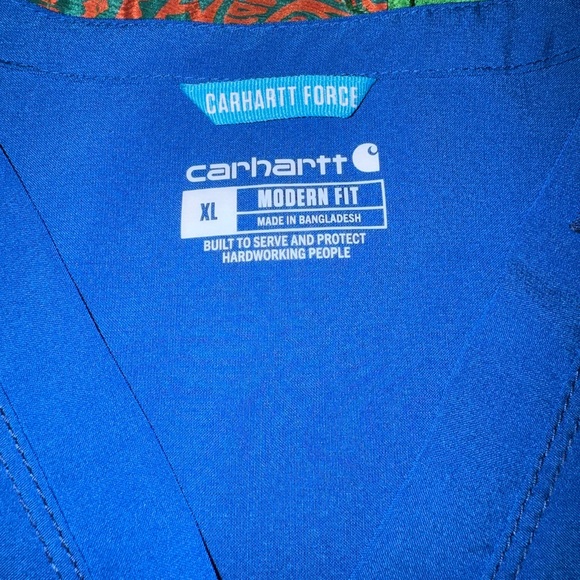 Carhartt Force Royal Blue Modern Fit Scrub Top XL - Picture 2 of 5